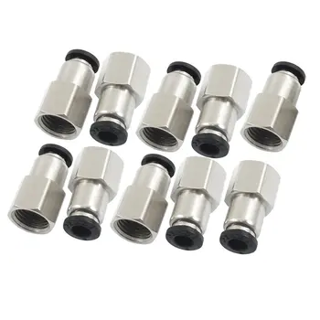 

BIFI-10 Pcs 1/4" PT Female Thread 6mm Push In Joint Pneumatic Quick Fittings