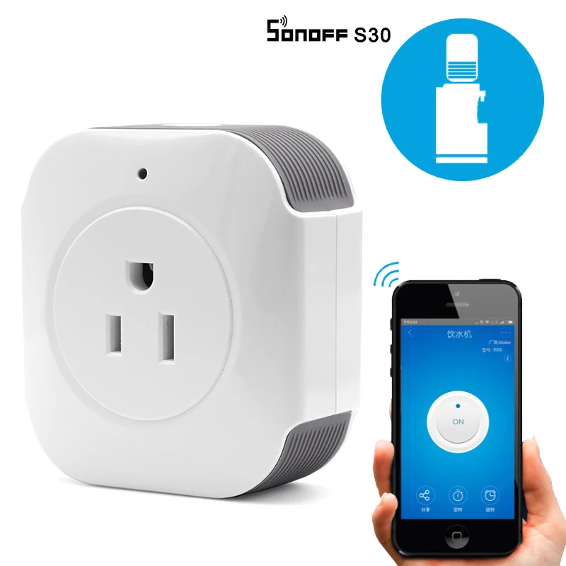 New Arrival Sonoff S30 Wifi Power Socket Switch Wireless Remote Control