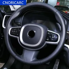 CNORICARC Volante Cornice Copertura Decorazione Assetto Per Volvo S90 2015-18 XC60 2018 Chrome ABS accessori per interni Auto