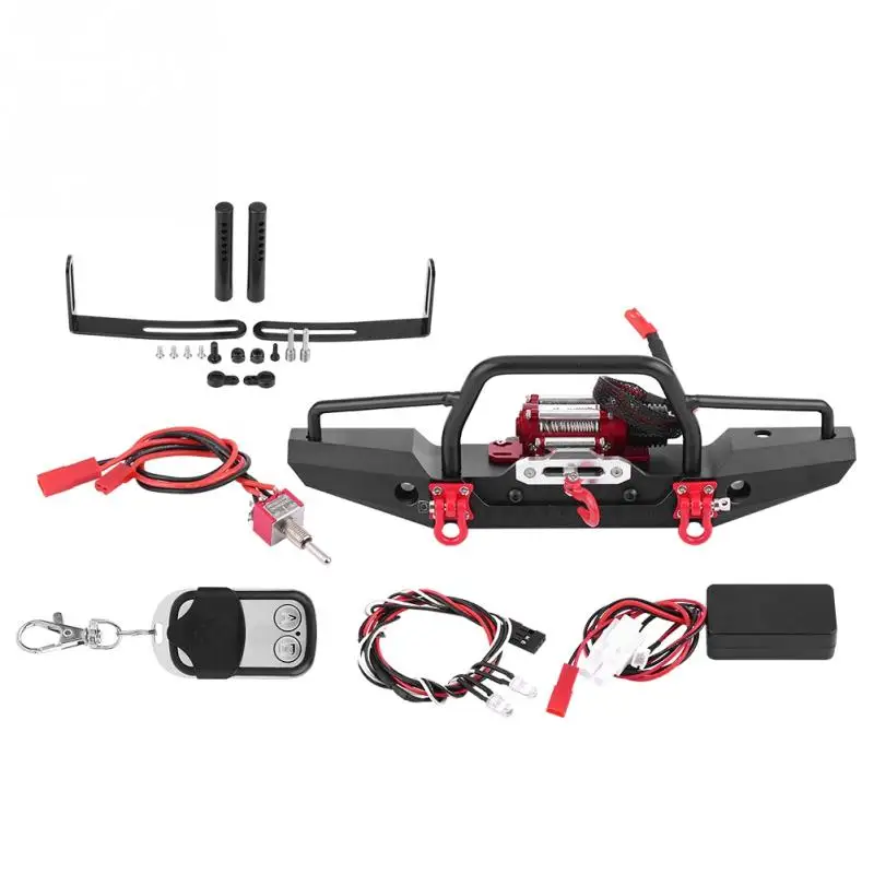 

Aluminum Alloy RC Crawler Full Width Winch Front Bumper with Winch for Toy TRX-4 RC Car Crawler Upgrade Parts Accessories