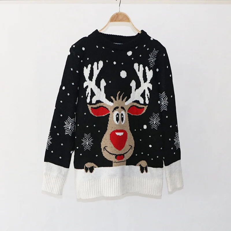 Cute Christmas Sweater Women Winter Pullover Long Sleeve Jumper Loose Knitting Clothes For Girls Causal Winter Sweater Female