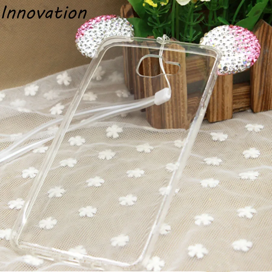 

Innovation For Samsung Galaxy J5 Prime J7 ON7 2016 Cover Rhinestone Clear 3D Diamond Glitter Mickey Mouse Ears TPU Phone Cases