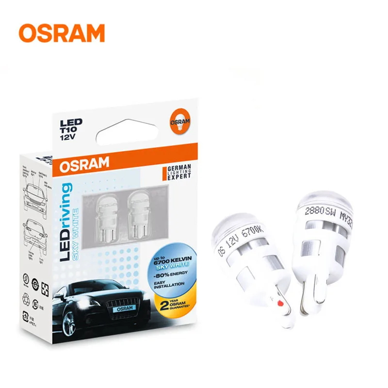 OSRAM T10 LED 2880SW 6700K W5W LEDriving Standard Sky White Auto Side  Marker Bulbs Turn Signal Light 80% Energy Saving Pair|t10 led|osram t10  ledosram t10 - AliExpress