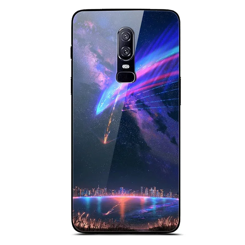 20 Чехол для Oneplus 6 из закаленного стекла с изображением планеты космос, стеклянный чехол для One plus 6 Oneplus6, чехол для Oneplus 6 6,28, Fundas - Цвет: 20