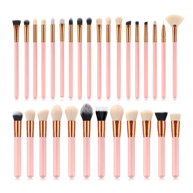 

30Pcs Makeup Brush Set Pink Cosmetic Foundation Powder Eyeshadow Blush Contour Blending Brushes Kit kit de pinceis de maquiagem