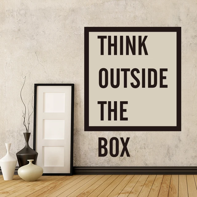 Think Outside The Box Quote Wall Sticker Office Inspirational Think Outside The Box Quote Wall Sticker Office Inspirational Motivational Decal Living Room Cut
