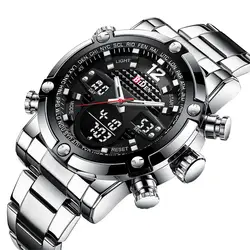 Большой циферблат для мужчин часы кварцевые спортивные часы нержавеющая сталь s часы лучший бренд класса люкс бизнес водонепроница