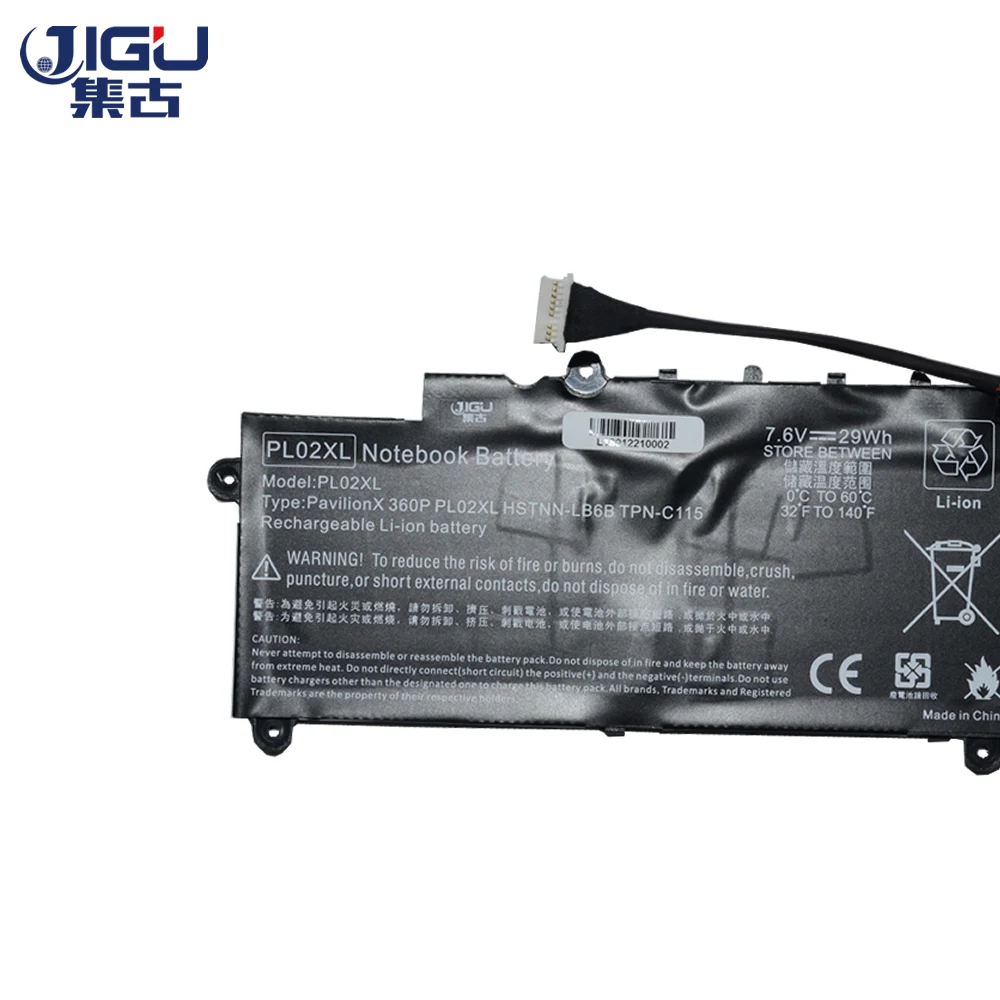 Аккумулятор JIGU PL02029XL PL02XL 2 ячейки для HP Pavilion 11 X360 серия n009tu с ячейками питанием от