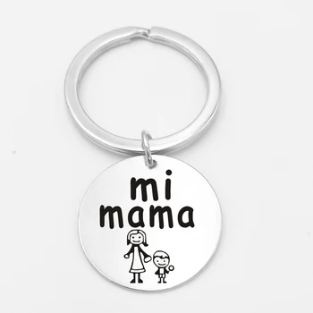 

Family Keychain Mimama Engraved People All Family Round Key Rings Pendant Grandmother Gifts Mom Sisters Bag Charm Keytag