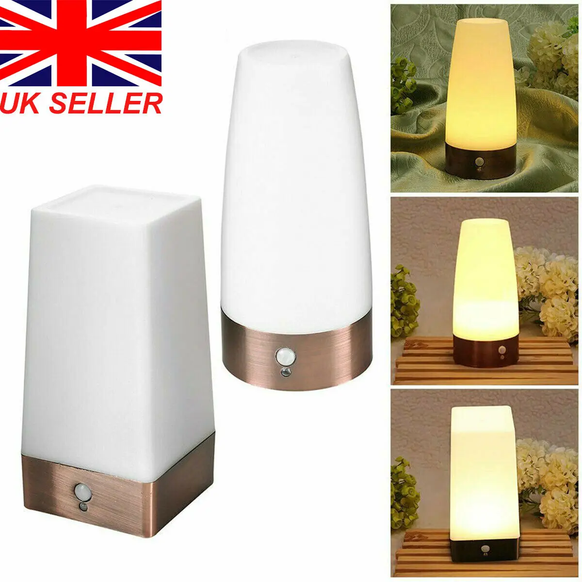 

Wireless PIR Motion Sensor LED Night Light Battery Powered Table Lamp for Home