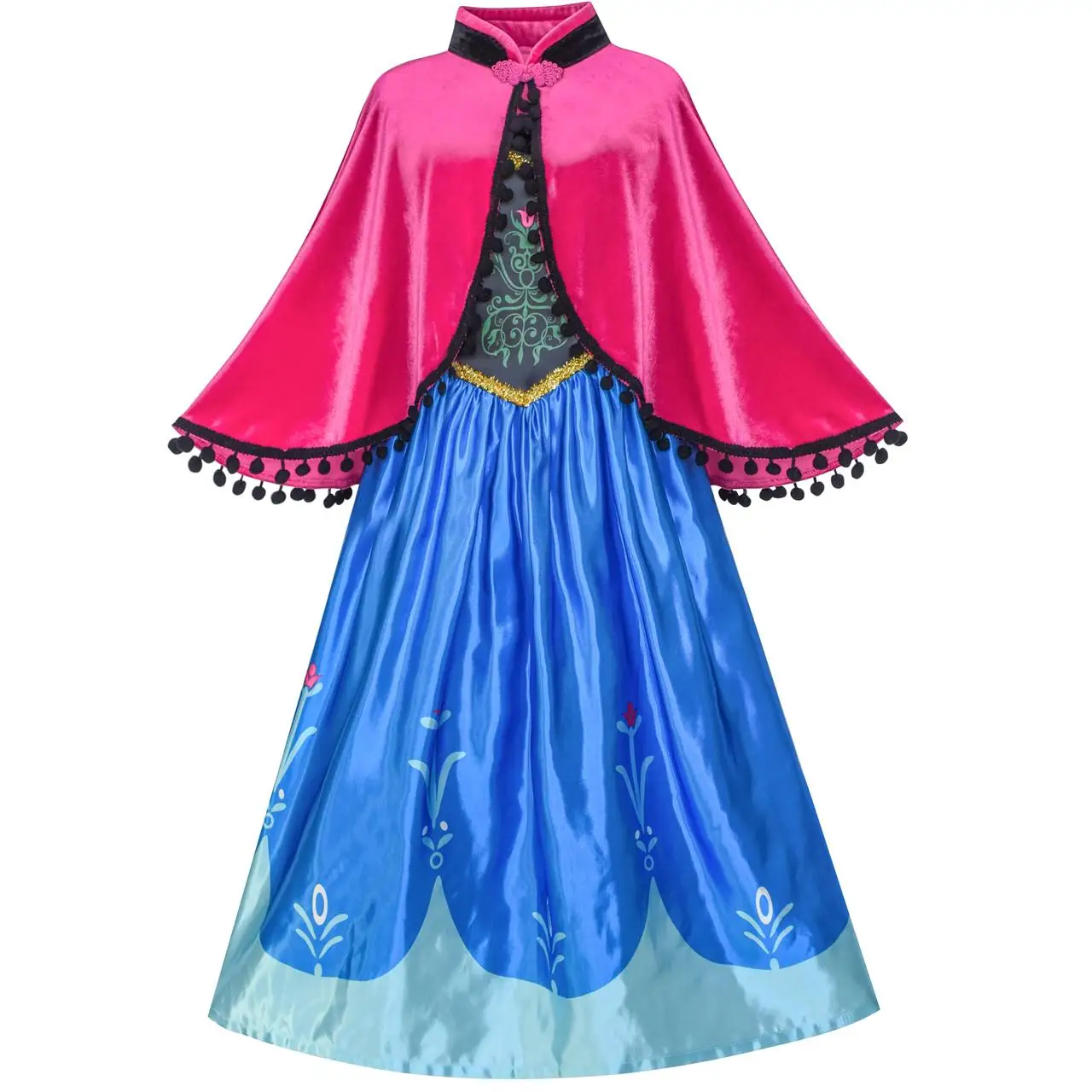 Princess Dress Anna Costume Up Cosplay Cloak Snowflake 2020 Summer Carnival Party Dresses Kids Clothes Size 5-12 Pageant | Детская