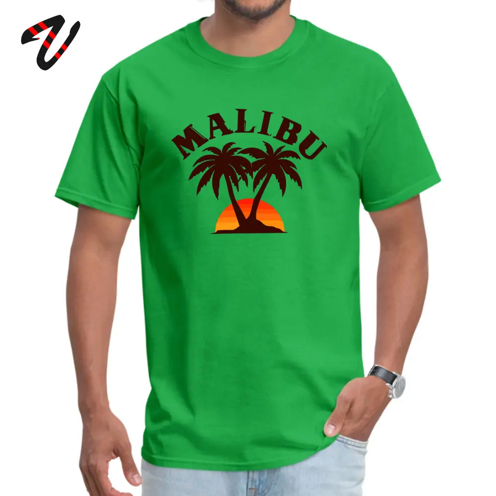 Prevailing Men T Shirt O Neck Short Sleeve Cotton Malibu California T shirt Tops & Tees Print Tee-Shirt Drop Shipping Malibu California T shirt 30876 green