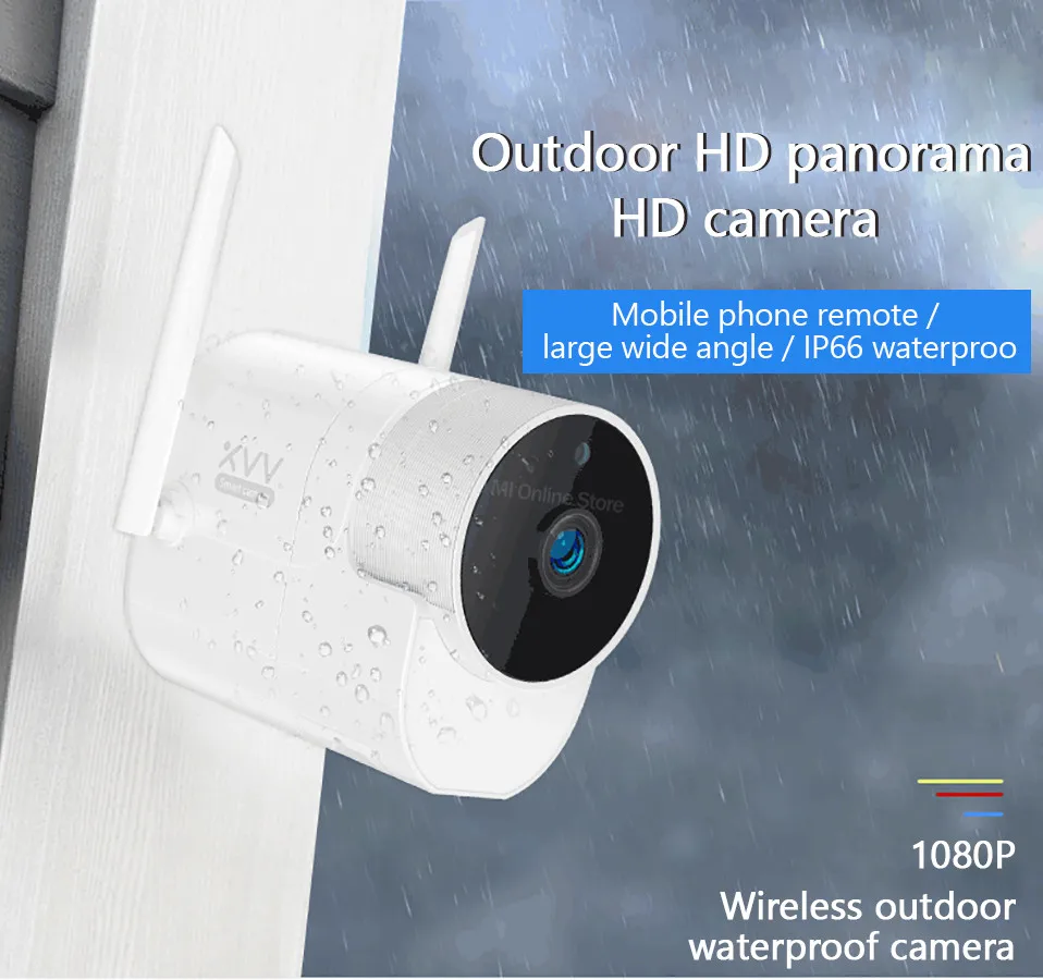 Новейшая наружная панорамная камера безопасности Xiaovv, беспроводная Wi-Fi камера ночного видения высокой четкости с приложением MiHome