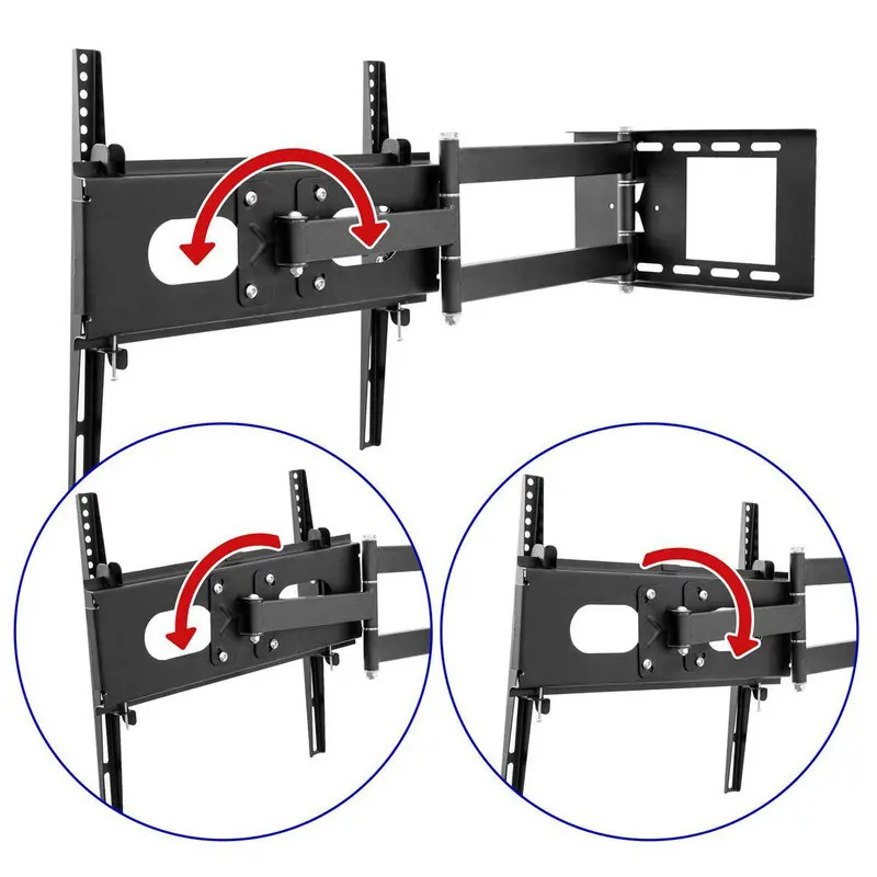 Шарнирный ТВ настенный кронштейн для 2"-55" ЖК светодиодный плазменный 3D Телевизор с VESA до 400x400, Полный наклон поворотный Длинный рычаг