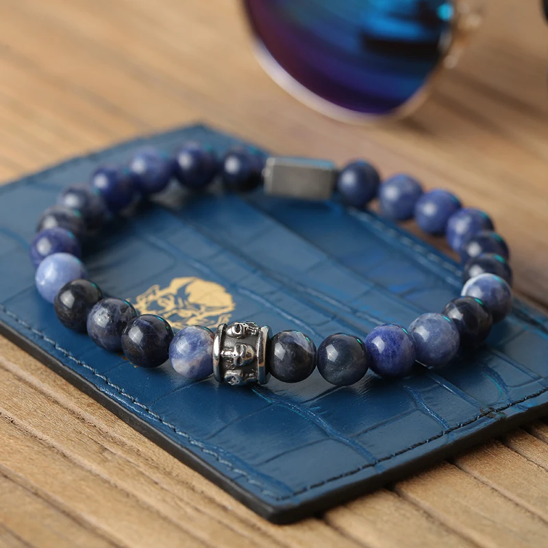 Mcllroy 6mm/8mm Natural Tiger Eye & Volcanic Stone Transferring Beads Bracelet For Women Men Charms Bracelets Jewelry bileklik