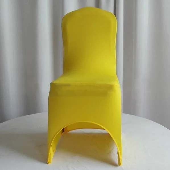 100 шт. толстые бордовый Свадебные лайкра стрейч спандекс чехлы на стулья для Hotel Банкетный Свадебные украшения - Цвет: Yellow