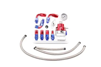 

FIFAN-Universal Adjustable Fuel Pressure Regulator Oil 100psi Gauge AN6 Fitting End-Black