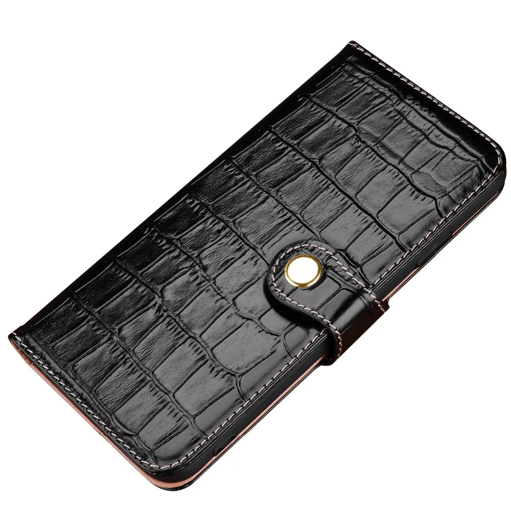 

Cyboris Crocodile Pattern Wallet Genuine Leather Case Cover For iphone 7/7Plus/8/8plus/X/Xs/Max/XR Luxury With Magnet Knot Stand