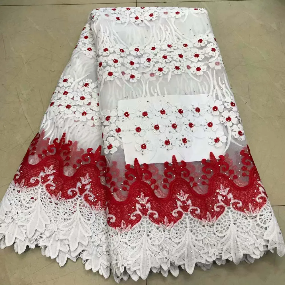 

African Lace Fabric 2019 Embroidered Nigerian Laces Fabric High Quality French Tulle Lace Fabric For green color Women Dress