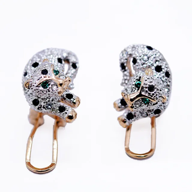 Fashion Lying On Leopard Stud Earrings Green Eyes Unique Element Fashion Lying On Leopard Stud Earrings Green Eyes Unique Element Quality Jewelery Gift In Box Alw1565