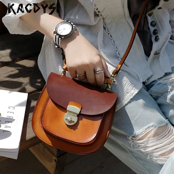 

Handmde Vintage Real Leather Girl Small Phone Handbag Luxury Quality Women Shoulder Bag Fashion Popular Messenger Bag Body Bags