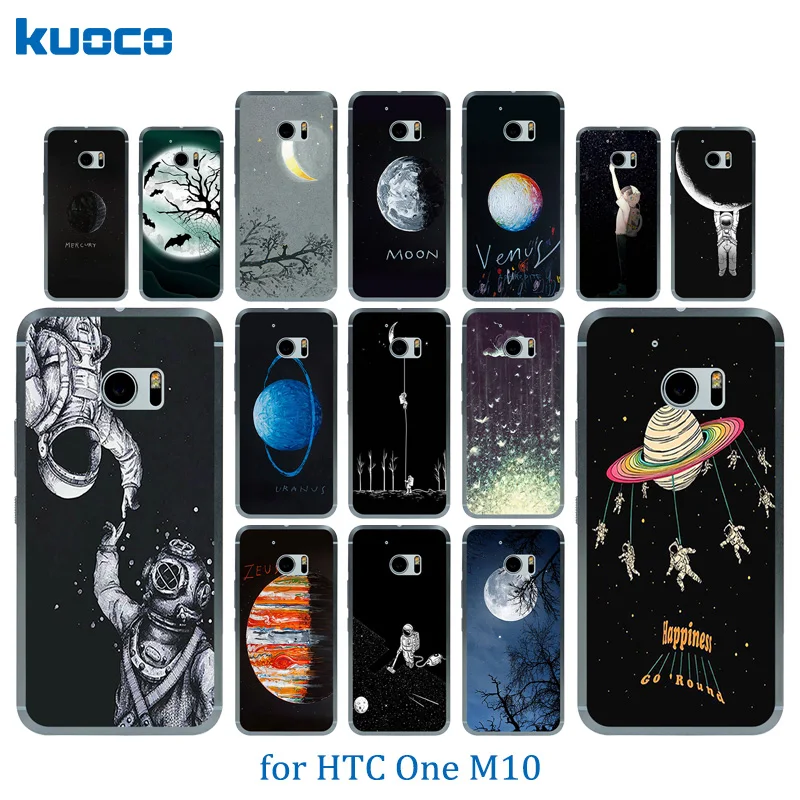 5.2 inch for HTC One M10 Phone Cases Coque Space Moon Pattern Crytal Silicone Htc Matte Anti Knock Funda |