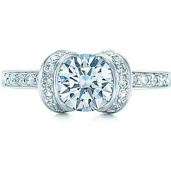 

Real Gold 18K Moissanite Marry Me Ring 1CT Fine Jewelry Simulate Diamond Moissanite Marriage Ring for Girlfriend 18K White Gold