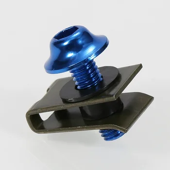

10pcs Blue M5 5mm Aluminium Motorcycle Fastener Clips Screw Nuts Kit Fairing Bolts Set Car Styling Car Accessories Auto Parts