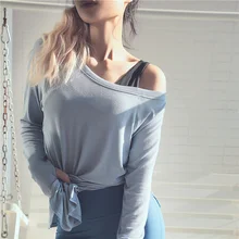 Свободный дышащий спортивный костюм для йоги женский Быстросохнущий Топ костюм для фитнеса с длинными рукавами