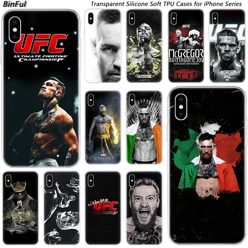 

Hot Conor McGregor UFC Soft Silicone Fashion Case for Apple iPhone 11 Pro XS MAX XR X 7 8 Plus 6 6s Plus 5 5C 5S SE TPU Cover
