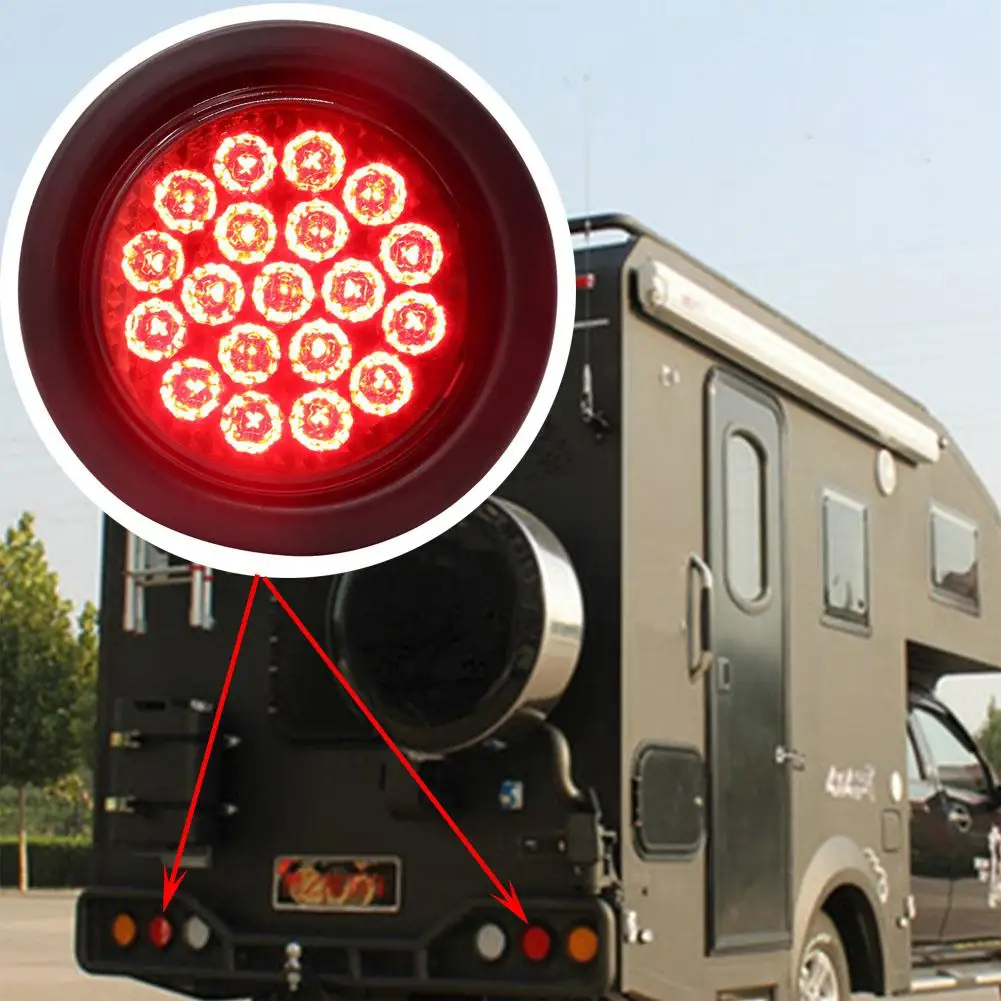 

10-30V LED Truck Trailer Train Tail Light Brake Lamp Rear Light (Red Light) 19 LED Multifunctional Brake Light 13.6*2.6cm
