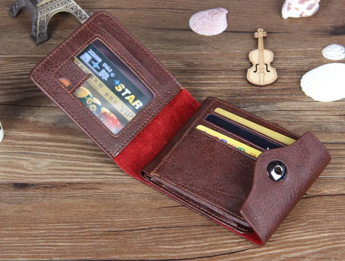 

100% brand new and high quality hot sale free shipping exquisite Mens Leather Bifold ID Cards Holder Coin Pocket Bag Slim Purse