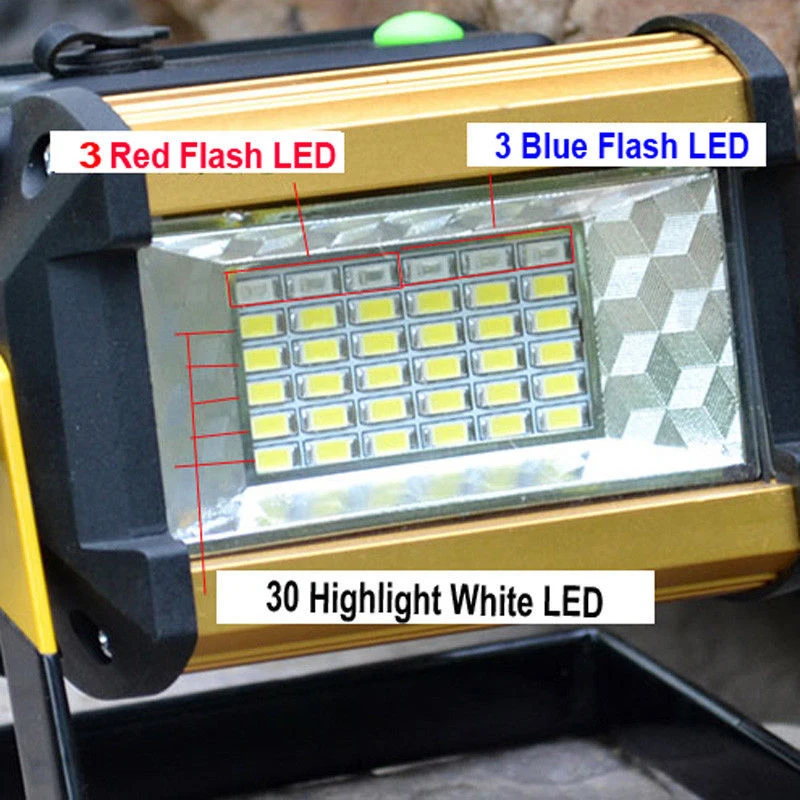 50 Вт 36 светодиодный портативный Перезаряжаемый прожектор точечная работа кемпинг рыбалка лампа с евро вилкой