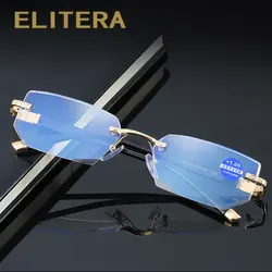 Elitera высокое качество металлические оправы Для женщин мужские очки для чтения пресбиопические очки полимерная линза + 1,0 + 1,5 + 2,0 + 2,5 + 3,0 + 3,5 + 4,0