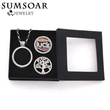 Nueva Llegada Árbol de la vida de Plata Chapado En Mi Moneda de La Suerte Colgante de Caja de Regalo Conjunto de Joyería de Las Mujeres