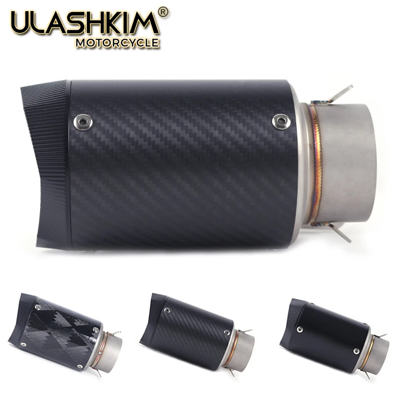 60mm AR Universal Motorcycle Carbon Fiber Exhaust Muffler Escape S1000