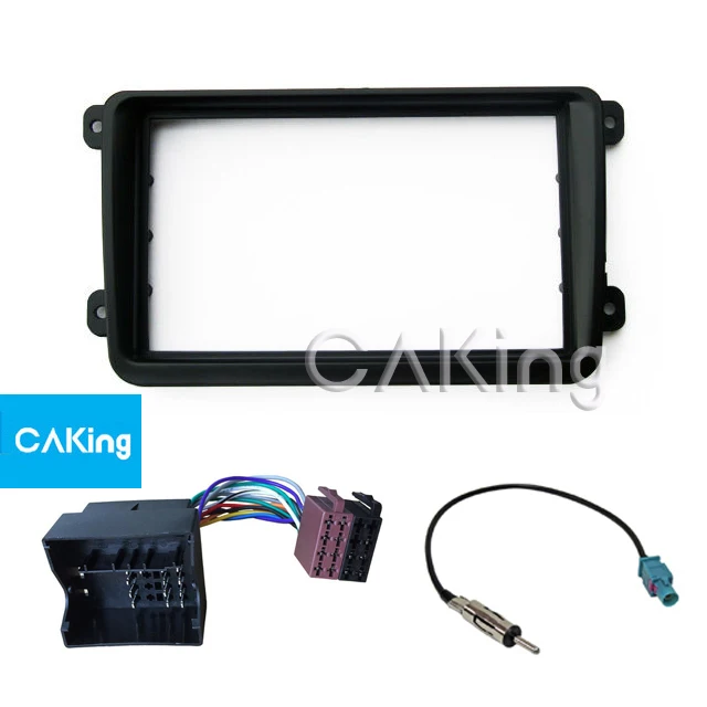 Double Din Car Fascia Radio Panel Harness for VW Polo Sagitar Sharan Scirocco Tiguan Touran Transporter Dash Fitting Kit Facia