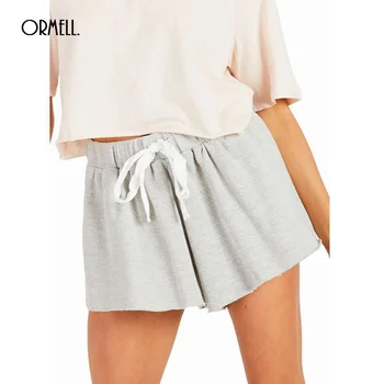 

ORMELL Summer Fashion Ladies Hot Shorts Women 2018 Casual Loose Bandage Solid Color Femme Elastic High Waist Short Pants