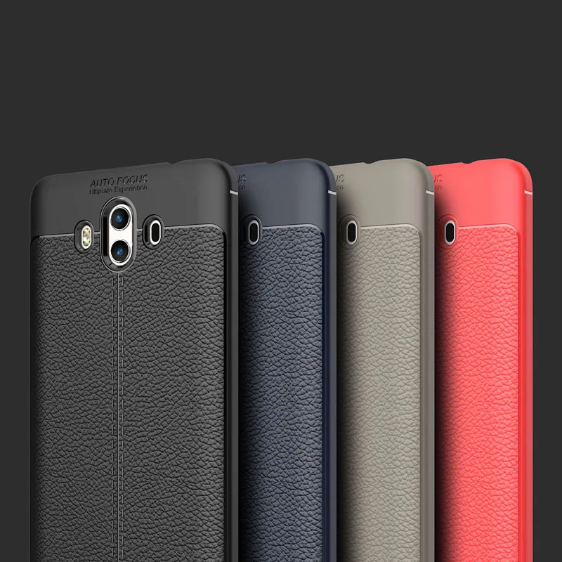 

New silicone litchi skin pattern Frosted protective Cover case For HuaWei P10 Plus mate 10 Nova 2 PLUS honor 9 enjoy 7 TPU case