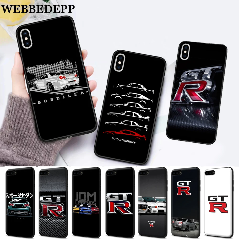 

WEBBEDEPP NISSAN GTR Silicone soft Case for iPhone 5 SE 5S 6 6S Plus 7 8 11 Pro X XS Max XR