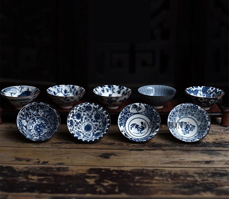 WIZAMONY посуда для напитков китайский чайный набор кунг-фу чайная чашка чашки ручная роспись синий и белый керамический фарфор для Пуэр Улун чай
