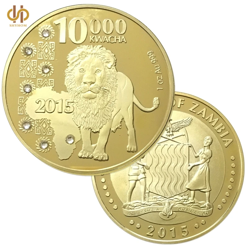 2015 Africa Republic of Zambia 10000 Kwacha 1oz.999 With Diamond Lion