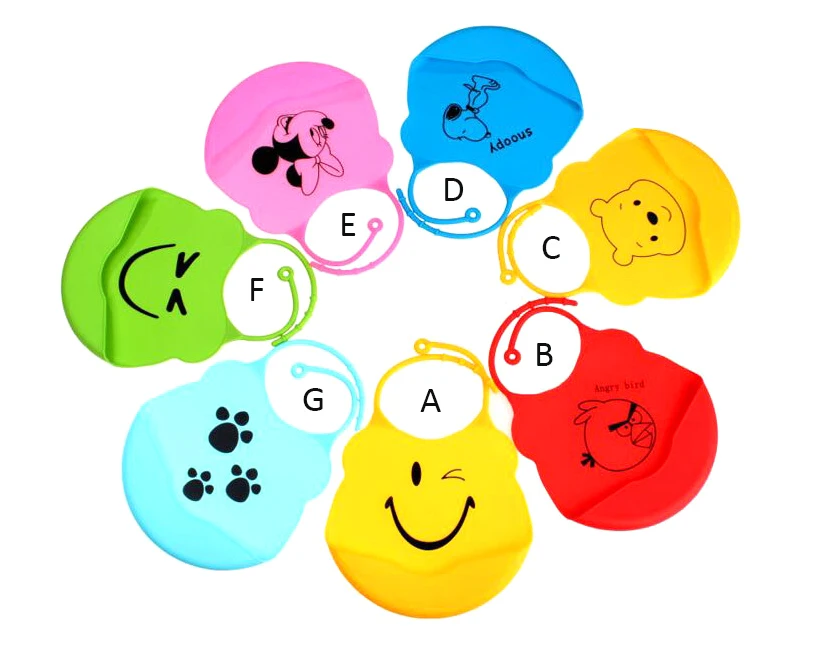 

Promotion! FOOD GRADE Silicone Baby bibs Waterproof feeding baby Cartoon Apron Baby Bibs Easy-take Avoid Falling foods Baby bibs