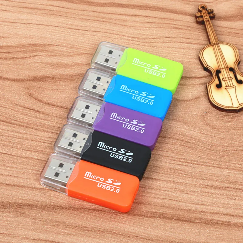 FFFAS полезный красочный внешний кардридер мини USB 2,0 кардридер для Micro SD карты TF карты для ПК MP3 MP4 плеер адаптер 1