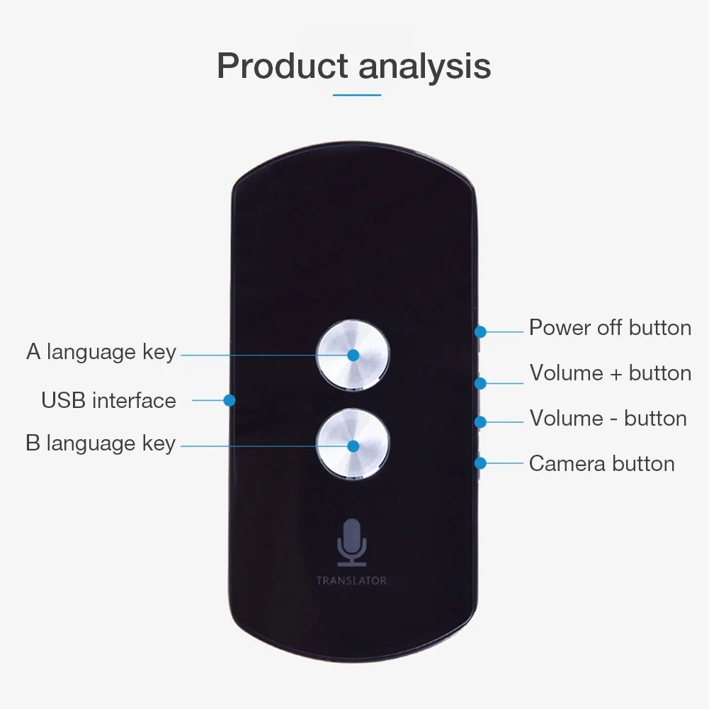 Беспроводной голосовой переводчик 42 многоязычный портативный в режиме реального времени Bluetooth обучение путешествия встречи с Bluetooth камерой