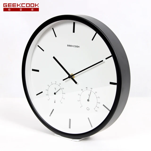 Geeckcool 12 inch Multifunctionele Metalen Mute Wandklok Schaal ... Geeckcool 12 inch Multifunctionele Metalen Mute Wandklok Schaal ...
