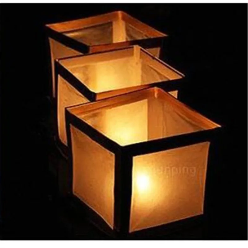 10pcs Lot Paper Water River Lantern Square Candle Mark Pen Festival Give Thanks Gift Best Wishing 1515cm In Balloons From Toys Hobbies On