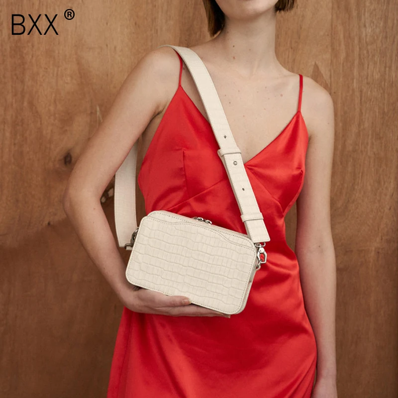 

[BXX] Women's Single Shoulder Crossbody Bag All-match Flap 2019 Fashion Tide Chain Bag Female Crocodile Pattern Handbag HF589