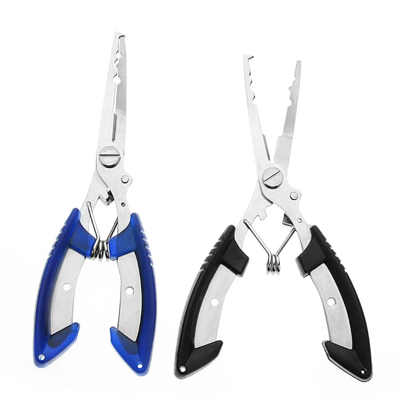 Stainless Steel Fishing Pliers Split Ring Cutters Fishing Holder Tackle Sheath & Retractable Tether Combo Hooks Remover jooyoo