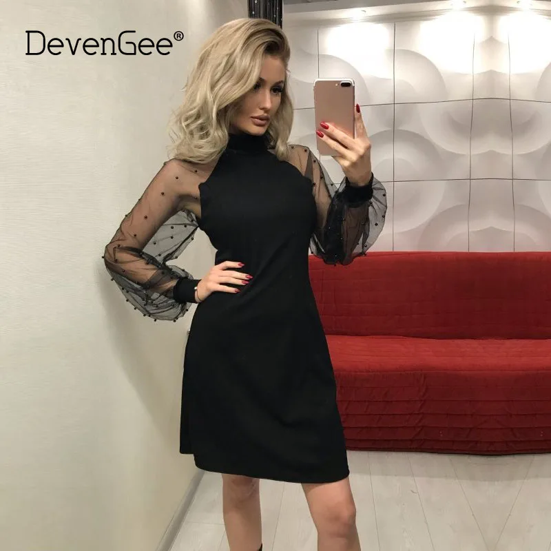 Женское вечернее платье DevenGee винтажное кружевное лоскутное мини с длинным